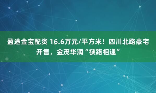 盈途金宝配资 16.6万元/平方米！四川北路豪宅开售，金茂华润“狭路相逢”